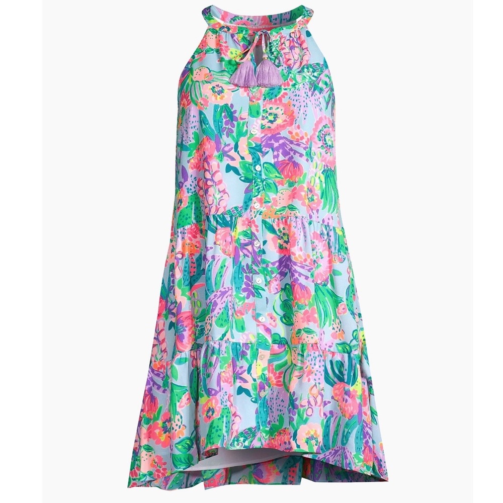 NWOT Lilly Pulitzer Carolane LILEEZE Halter Swing Dress, M